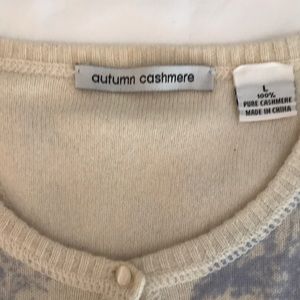 Autumn Cashmere Sweaters - Autumn Cashmere Blue/Cream Toile Sweater Sz L Autumn Cashmere Sweaters - Autumn Cashmere Blue/Cream Toile Sweater Sz L